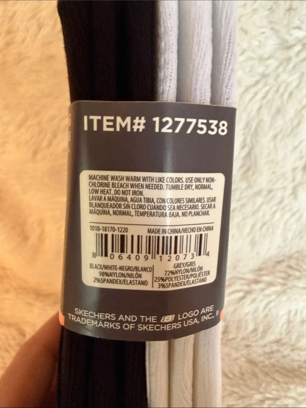Skechers Active Womens No‎ Show Liner Socks 8 Pairs Black White Size 5-9.5